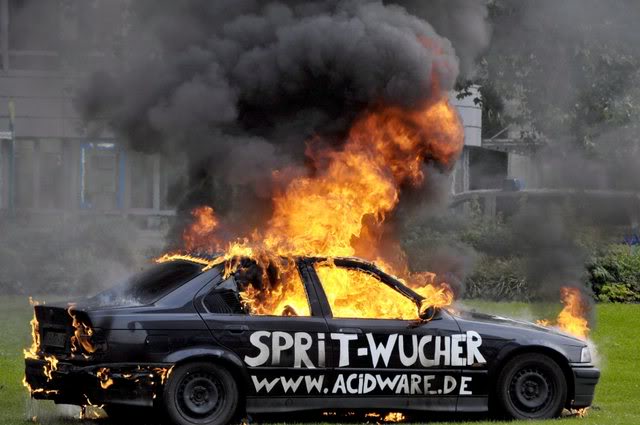 BMW on fire!